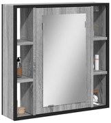 vidaXL Dulap de baie cu oglindă gri sonoma 60x16x60 cm lemn compozit