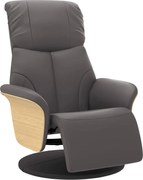 vidaXL Fotoliu rabatabil cu suport de picioare, gri, piele ecologică
