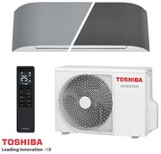 Aparat de aer conditionat inverter cu 2 huse capac Toshiba Haori RAS-B10N4KVRG-E + RAS-10J2AVSG-E1, 10000 BTU, 17 m², A+++, Wi-Fi, R-32, Gri
