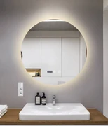 Oglindă Baie LED și Dezaburire Elit's Premium cu Senzor Touch, Lumina Rece, Caldă și Neutră, 90 cm, lumina ambientala spate