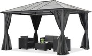 Foișor de grădină modern Santiago 3x6m cu perdele Garden Point antracit