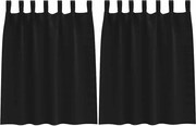 vidaXL Perdele Opaque cu Inel 2 pcs Negru 140 x 140 cm Poliester