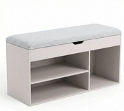 Dulap pentru pantofi cu loc de șezut TRIA, 80 x 43 x 30 cm, gri deschis