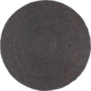 vidaXL Covor lucrat manual, gri închis, 240 cm, iută, rotund