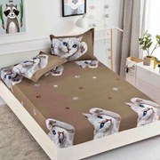 Lenjerie de pat 3 cu elastic 100% bumbac - a717 de la Onesleep