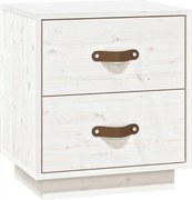 vidaXL Noptieră, alb, 40x34x45 cm, lemn masiv de pin