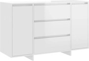 vidaXL Servantă cu 3 sertare, alb extralucios, 120x41x75 cm, PAL