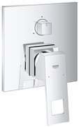 Baterie cada - dus incastrata Grohe Eurocube cu 3 functii crom