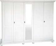 Dulap lemn masiv alb Celia, 259 × 62 × 220 cm