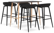 vidaXL Set mobilier de bar, 5 piese, negru