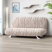 Huse bielastice OCEANO NOU bej 2fotoliu cu manere de lemn (l. 80 -140 cm)