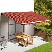 vidaXL Pânză de rezervă copertină, portocaliu și maro, 6x3,5 m