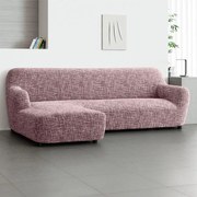 Huse cu două elastice GRAFITI NOU castaniu canapea cu otoman stânga (l. 170 - 300 cm)