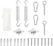 vidaXL Set de accesorii parasolar, 9 piese, oțel inoxidabil