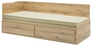 Canapea extensibilă Menetas (Stejar nisipiu + gri maro) (cu somieră și saltea) (cu sp. depozitare). 1098582