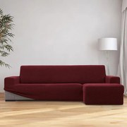 Nueva Textura Huse super elastice HARMONIA bordo canapea cu otoman dreapta (l. 210 - 320 cm)