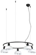 Lustra suspendata metal TATAWIN S 5L negru, alb