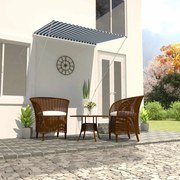 vidaXL Copertină retractabilă, albastru și alb, 150 x 150 cm