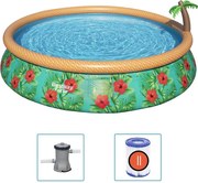 Bestway Set de piscină gonflabilă Fast Set Paradise Palms, 457x84 cm