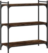 vidaXL Bibliotecă 3 niveluri stejar afumat 80x30x86 cm, lemn prelucrat