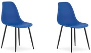 Set 2 scaune albastre OSAKA cu picioare negre