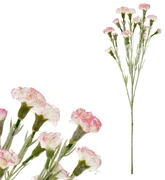 Floare artificiala Garoafa mini, roz si alb , 15 x15 x 65 cm