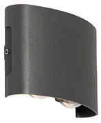 Lampă de perete exterioară gri închis cu LED 4 lumini IP54 - Silly