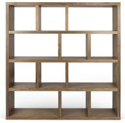Bibliotecă în culoare naturală cu aspect de lemn de nuc 150x159 cm Berlin – TemaHome