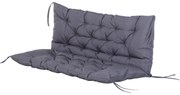 Outsunny Pernă pentru Scaun și Spătar pentru Bancă de Grădină leagăn canapea 2 Locuri Mare Confort 132 x 110 x 10 cm Gri | Aosom Romania