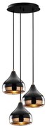 Lustra Erynoss 3 Negru-Auriu 37x111 cm