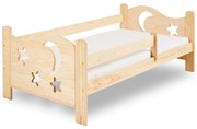Pat pentru copii MOON 80 x 160 cm, pin Saltea: saltea COCO 10 cm, Somiera: cu somiera din lamele