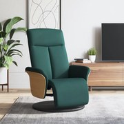vidaXL Fotoliu rabatabil cu suport de picioare, verde închis, textil