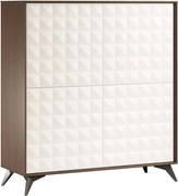 Comodă lemn masiv nuc Zion Crem-, 113 × 43 × 125 cm