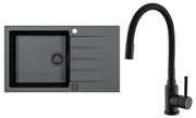 ALVEUS SETA23232 - Chiuvetă de bucătărie CADIT+baterie pentru chiuvetă MINTAS 34cm granit/negru
