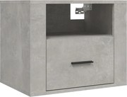 vidaXL Noptieră de perete, gri beton, 50x36x40 cm