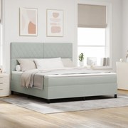 vidaXL Pat cu arcuri cu saltea Gri deschis 180 x 200 cm Catifea