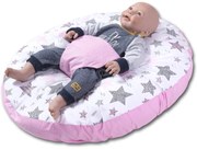 Perna multifunctionala Hanna Plus All Pink Stars,transformabila in perna gravide, alaptare si sezlong bebe