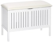 Cos rufe/scaun, Wenko Oslo, 2 in 1, 17 L, Lemn, Alb