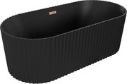 Mexen Paola cadă freestanding, cu relief, 170 x 80 cm, negru mat, preaplin aramă periată - 52721708071-65