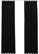 vidaXL Draperii opace cu cârlige, 2 buc., negru, 140x245 cm, catifea