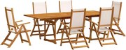 vidaXL Set mobilier de grădină, 7 piese, lemn masiv acacia/textilenă