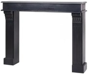 Consola pentru semineu, negru, din lemn de pin, cu aspect clasic, Lyon