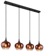 Lustra suspendata design modern MAXY 4L negru/cupru