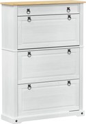 vidaXL Dulap pentru pantofi cu sertar Corona Alb 99 x 32 x 138 cm