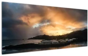 Tablou - plaja cu cerul întunecat (120x50 cm)
