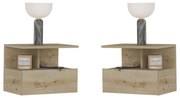 Set 2 Noptiere suspendate Kabi, 1 Usa, Stejar Artisan, 45 x 30 x 34 cm