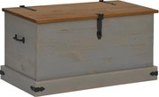 vidaXL Cufă de depozitare HALDEN gri 91x48x47 cm lemn masiv de pin