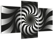 Tablou abstract cu spirala alb neagră (90x60 cm)
