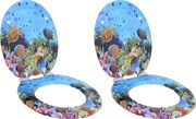 vidaXL Capac de toaletă cu închidere lentă 2 pcs 44 x 38 cm Placă MDF