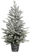 Brad artificial in ghiveci, acoperit cu zapada, 100 cm